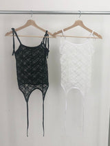 See-through lace tank top
