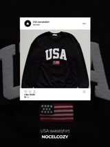 NOCELCOZY Applique USA Oversized Fit Sweatshirt 2 colors