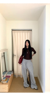 Leopard line casual bendable pants