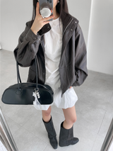 soft leather jumper