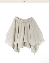 t-table cutting punching & lace midi sk