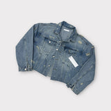 De Lap High Damage Crop Denim Jacket (2color)