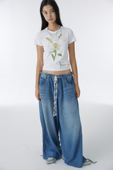 TENCEL WIDE DENIM PANTS (BLUE)