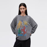 FMACM ボードアンドマッド 24AW クレヨンハンドペインティドカウホースコンフォータブルスキンフレンドリー長袖Tシャツ