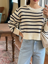 EN Casual Border Crop Knit (3color)