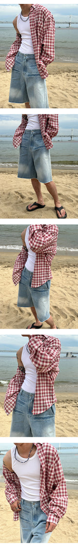 [S/S] Domingo washing bermuda denim pants