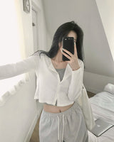 [MADE] Pop Color Ribbed Long Sleeve Cardigan