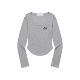 MARIEL SQUARE NECK CROP T (6Color)