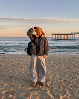 Tone curved fleece balloon sweat pants