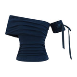 Wandy Off-shoulder Ribbon Tee