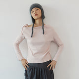 Off shoulder long sleeves_pink