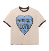 Heart graphic linger T-shirt (blue