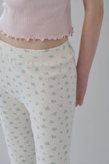 Flower BootCut Pants - Ivory