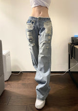 1289. Blue shark denim low wide pt