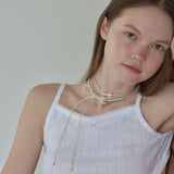 [925 SILVER] Pastel String Necklace (3colors)