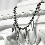 ss-renewal array バレットネックレス_dark silver