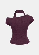 Rina Scarf Neck Ribbed Top