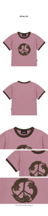 ユニコーンリンガークロップTシャツ_ホワイトパーフェクトピースリンガークロップTシャツ_ピンク