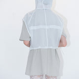Drawstring hoodie white