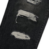 24FW DAMAGE STITCH WASHING DENIM PANTS BLACK