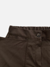 Flare Button Wide Bermuda Pants (3c)