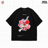 "See You In Paris"Flower T-shirt(Black)