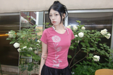シルバークロスステッチローズTシャツ