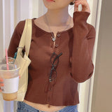 Connie V-neck Round Cropped Cardigan
