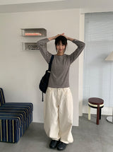 モパンコットンバルーンワイドパンツ
