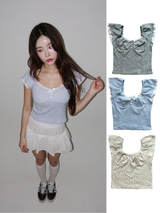 Romance Flower Shirring Sleeveless Top