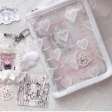 [A6] Heart Lover's Club: 6-ring diary cover - white