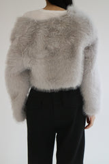 Crop fur jacket