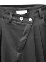 ベルトセット スナップ ワイド ピンタック スラックス