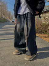 Oil Washed Vintage Wide Pants