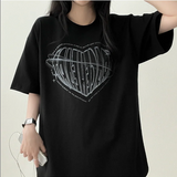 Face Heart Boxy Fit Short Sleeve T-shirt