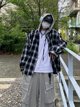 Coach Check Over Hooded Shirt (2color)