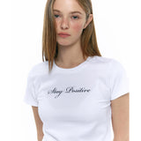 ステイポジティブTシャツ White