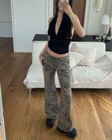 Camo low boots cut pants