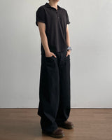 Koul Slub Collar Short Sleeve T