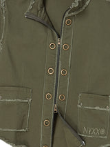 EYELET COTTON JACKET KHAKI