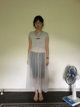YWDフラワー シフォン ドレス (3color)