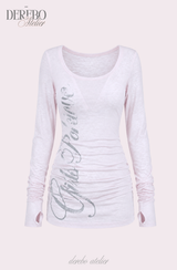 Trend lettering long-sleeve tee