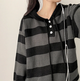 Beaded Dangara Snap Knit Hooded