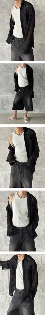 [S/S] Lace see through shirts (2color)
