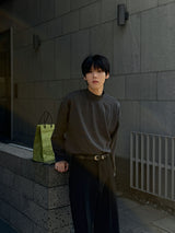 リブモックネックTシャツ