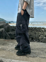MOS Washed Buckle Wide Pants 4C