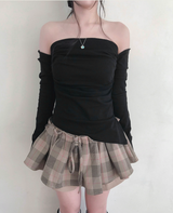 picona check plum layered sk