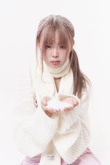 ミニリボンマフラー (ivory)