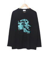 Wave Lettering Long Sleeve T-Shirt