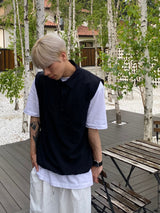 Half Open Nylon Shirt Vest 3C